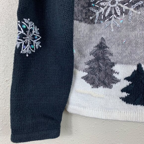 VTG Y2K  2004 Heirloom Collectibles Christmas Sweater Knit Snowflake M Retro - Picture 2 of 6